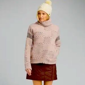 Prana Crestland Turtleneck Pullover Khaki Rose